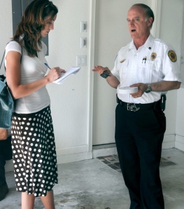 Here I am interviewing a Palm Beach County Fire-Rescue official. 